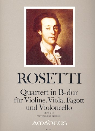 Quartett  B-Dur RWV D18 fr Violine, Viola, Fagott und Violoncello Partitur und Stimmen