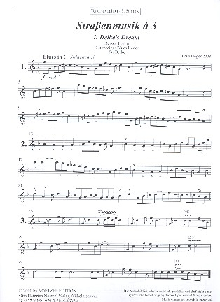 Straenmusik  3 Heft 2 fr 3 Saxophone 3. Stimme Tenorsaxophon