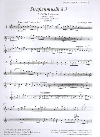 Straenmusik  3 Heft 2  fr 3 Saxophone 1. Stimme Sopransaxophon