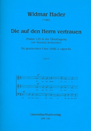 Die auf den Herrn vertrauen fr gem Chor (SAM) a cappella Partitur