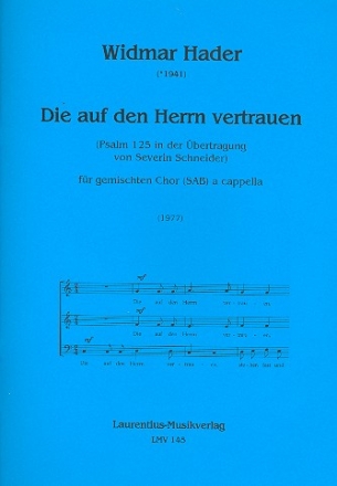 Die auf den Herrn vertrauen fr gem Chor (SAM) a cappella Partitur