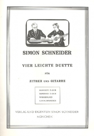 Vier leichte Duette fr Zither und Gitarre Partitur und Gitarrenstimme