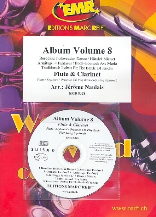 Album vol.8 (+CD) for flute and clarinet (piano/keyboard/organ ad lib) 2 scores