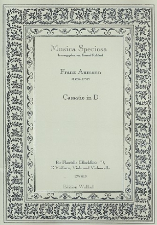 Cassatio in D fr Flautello, 2 Violinen, Viola und Violoncello Partitur und Stimmen