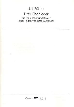 3 Chorlieder fr Frauenchor und Klavier Partitur