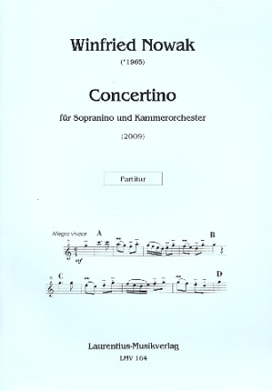 Concertino fr Sopraninoblockflte und Orchester Partitur