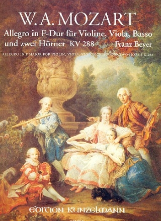 Allegro F-Dur KV288 fr 2 Hrner, Violine, Viola und Ba Partitur und Stimmen