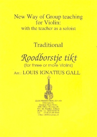 Roodborstje tikt: for 3 violins (ensemble) score and parts