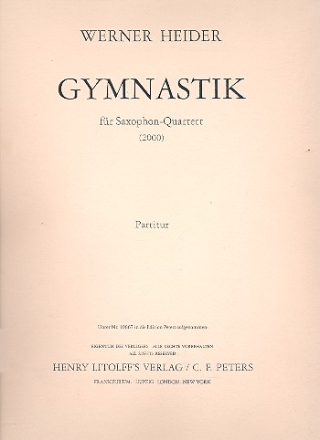 Gymantik fr Sopransaxophon, Altsaxophon, Tenorsaxophon und Baritonsaxophon Partitur