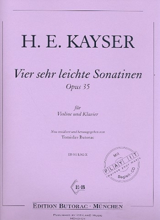 4 sehr leichte Sonatinen op.35 (+2 CD's) fr Violine und Klavier