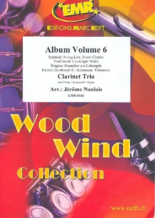 Album vol.6 for 3 clarinets and piano (keyboard/organ) (percussion ad lib) score and parts