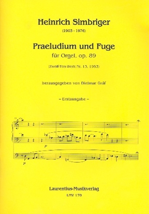 Prludium und Fuge op.89 fr Orgel