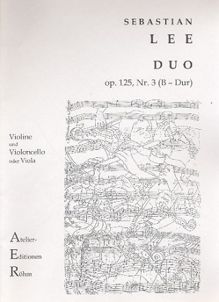 Duo B-Dur op.125,3 fr Violine und Violoncello (Viola) Stimmen