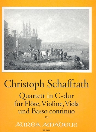 Quartett C-Dur fr Flte, Violine, Viola und Bc Partitur und Stimmen