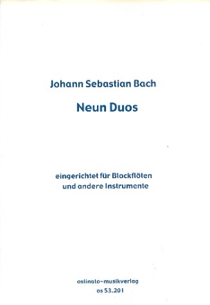 9 Duos fr Blockflten und andere Instrumente Partitur und Stimmen