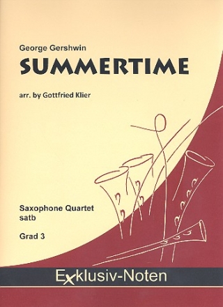 Summertime fr 4 Saxophone (SATBar) Partitur und Stimmen
