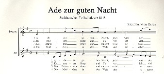 Ade zur guten Nacht fr Frauenchor a cappella Partitur