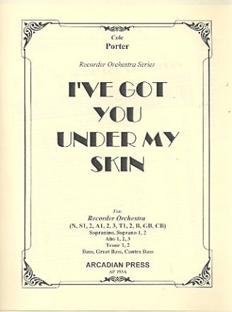 I've got You under my Skin for recorder orchestra score and parts