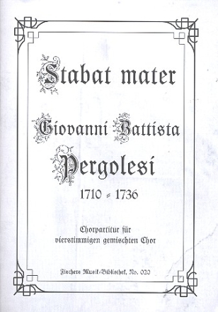 Stabat mater fr Soli, gem Chor und Orchester Chorpartitur