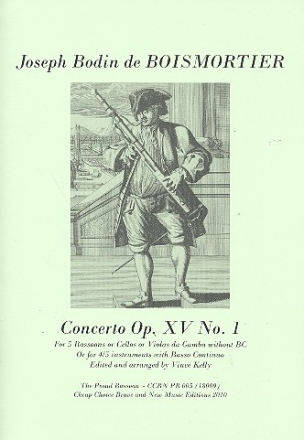 Concerto op.15,1 for 5 bassoons (violas da gambas) (4-5 instruments and Bc) score and parts