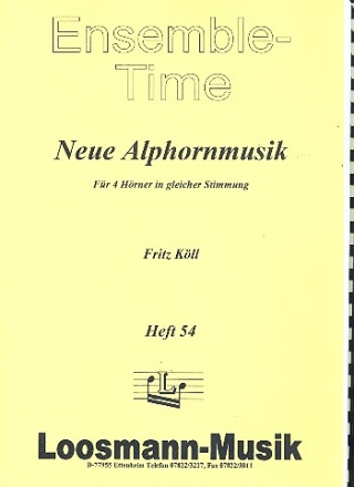 Neue Alphornmusik fr 4 Alphrner gleicher Stimmung Partitur und Stimmen