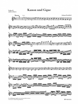Kanon und Gigue D-Dur fr 3 Violinen und Bc Violine 2
