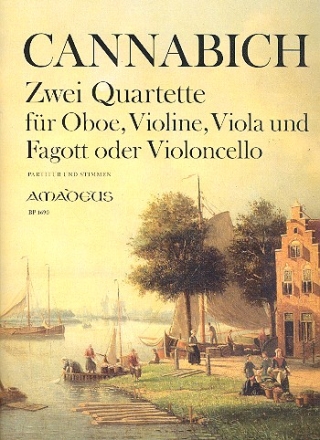 2 Quartette fr Oboe, Violine, Viola und Fagott (Violoncello) Partitur und Stimmen