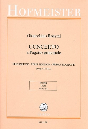 Concerto a fagotto pricipale fr Fagott und Orchester Partitur