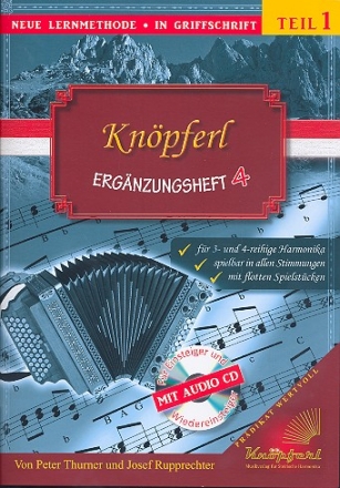 Knpferl Band 1 Ergnzungsheft 4 (+CD) fr Steirische Harmonika in Griffschrift