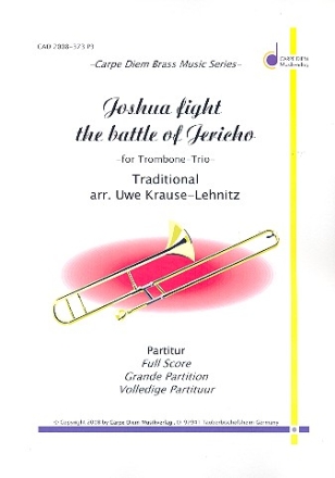Joshua fight the Battle of Jericho: fr 3 Posaunen Partitur und Stimmen