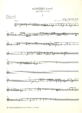 Konzert d-Moll nach BWV35 und BWV156 fr Oboe (Orgel) und Streichorchester Violine 2