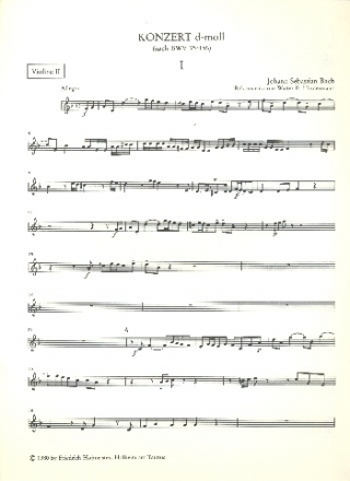 Konzert d-Moll nach BWV35 und BWV156 fr Oboe (Orgel) und Streichorchester Violine 2