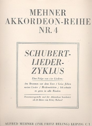 Schubert-Lieder-Zyklus - 4 Lieder fr Akkordeon (mit Text)