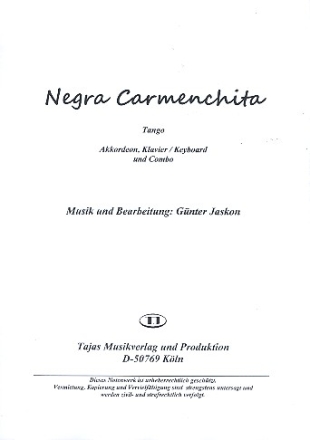 Negra Carmenchita: fr Salonorchester Stimmen