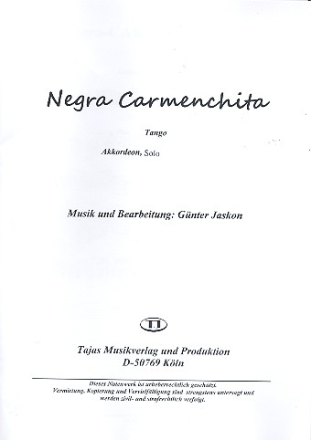 Negra Carmenchita: fr Salonorchester Akkordeon