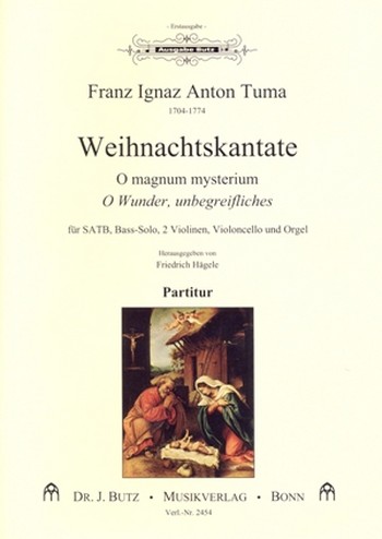 Weihnachtskantate fr Soli, gem Chor, 2 Violinen, Violoncello und Orgel Partitur (dt/la)