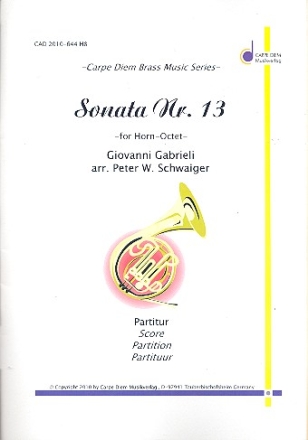 Sonata Nr.13 fr 8 Hrner Partitur und Stimmen