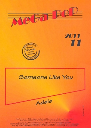 Someone like You: fr Klavier (en) (mit Text und Akkorden)