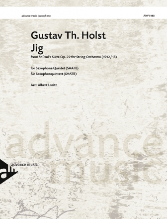 Jig op.29,2 for 5 saxophones (SAATBar) score and parts
