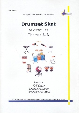 Drumset Skat fr 3 Schlagzeugee Partitur und Stimmen