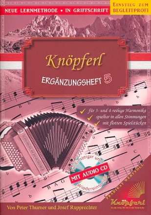 Knpferl Ergnzungsheft 5 (+CD) fr Steirische Harmonika in Griffschrift