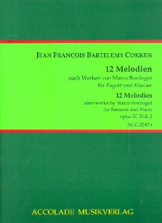 12 Melodien nach Werken von Marco Bordogni op.37 Band 2 (Suite 2) fr Fagott und Klavier
