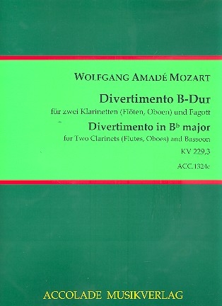 5 Divertimenti Nr.3 fr 2 Klarinetten (Flte, Klarinette, Fagott) und Fagott Partitur und Stimmen