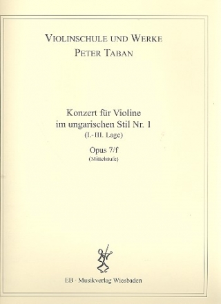 Konzert im ungarischen Stil Nr.1 op.7f fr Violine und Klavier