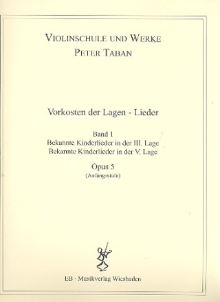 Schule op.5 - Vorkosten der Lagen - Band 1  fr Violine