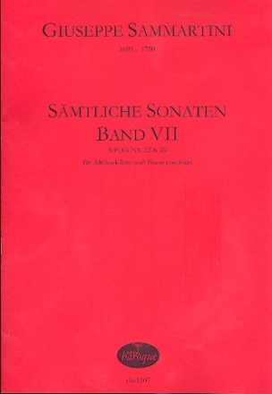 Smtliche Sonaten Band 7 fr Altblocklte und Bc Partitur und Stimmen (Bc ausgesetzt)