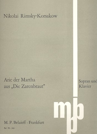 Arie der Martha aus ' Die Zauberbraut' fr Sopran und Klavier (russ/dt/fr)