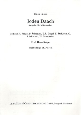 Joden Daach fr Mnnerchor a cappella Partitur
