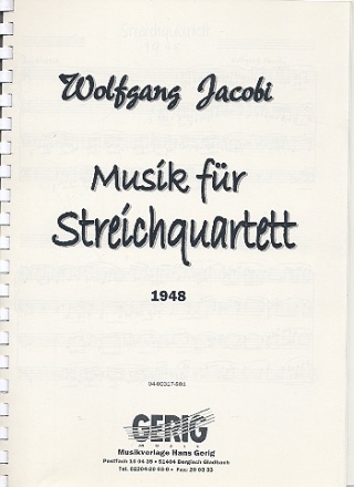 Musik fr Streichquartett Partitur und Stimmen