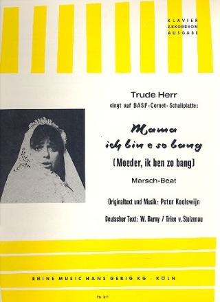 Mama ich bin e so bang: Einzelausgabe Gesang und Klavier
